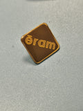 Vintage pin's Éram carré marron doré collection rétro (Ref 17)