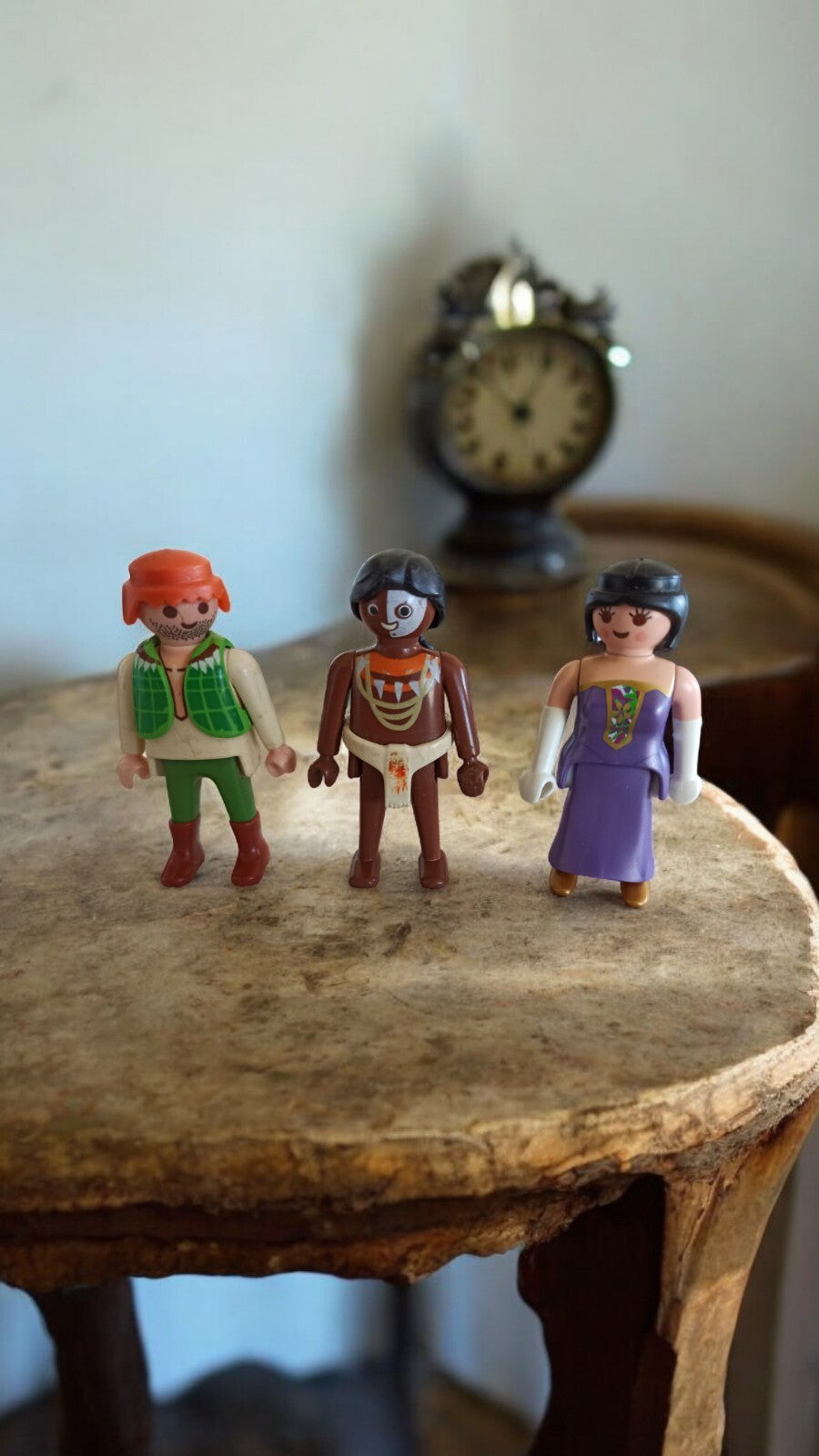 Lot 3 figurines Playmobil vintage rétro années 80/90 tenues variées