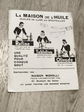 Publicité ancienne Maison Morelli huiles luxe Marseille années 50-60 déco rétro