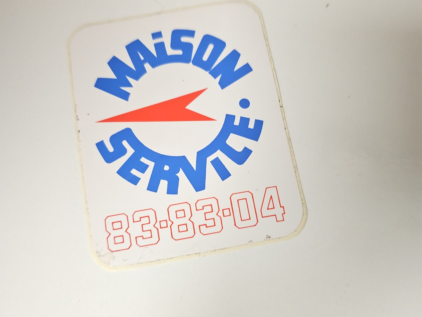 Vintage grand autocollant publicitaire maison service ancien déco rétro collecti