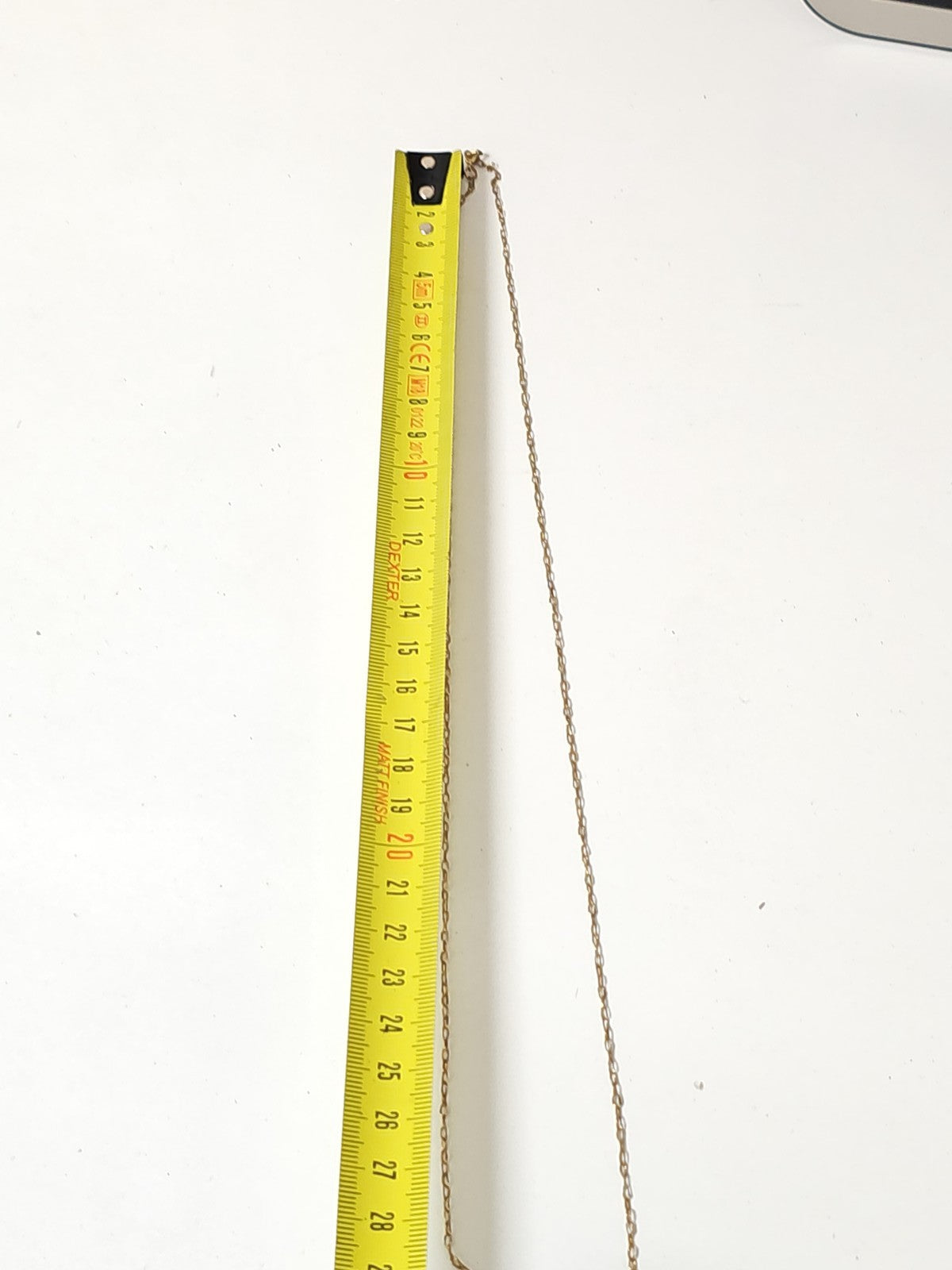 Collier ancien rétro en or jaune 9 carats, bijou vintage élégant collection