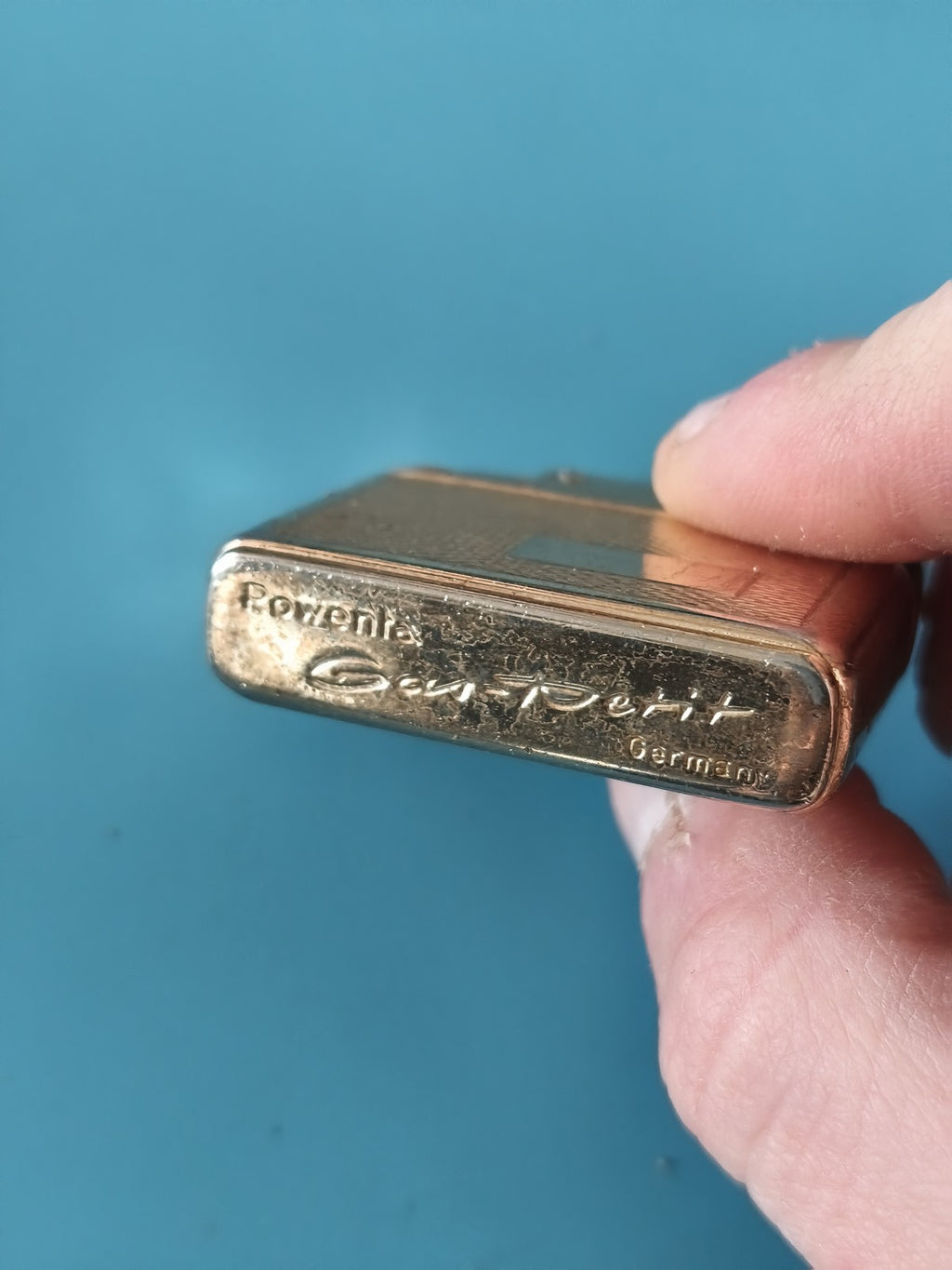 Briquet vintage signé, plaqué or, ancien accessoire rétro pour collectionneurs