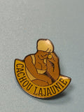 Pin's vintage Cachou Lajaunie publicitaire jaune collection rétro (Ref 3)