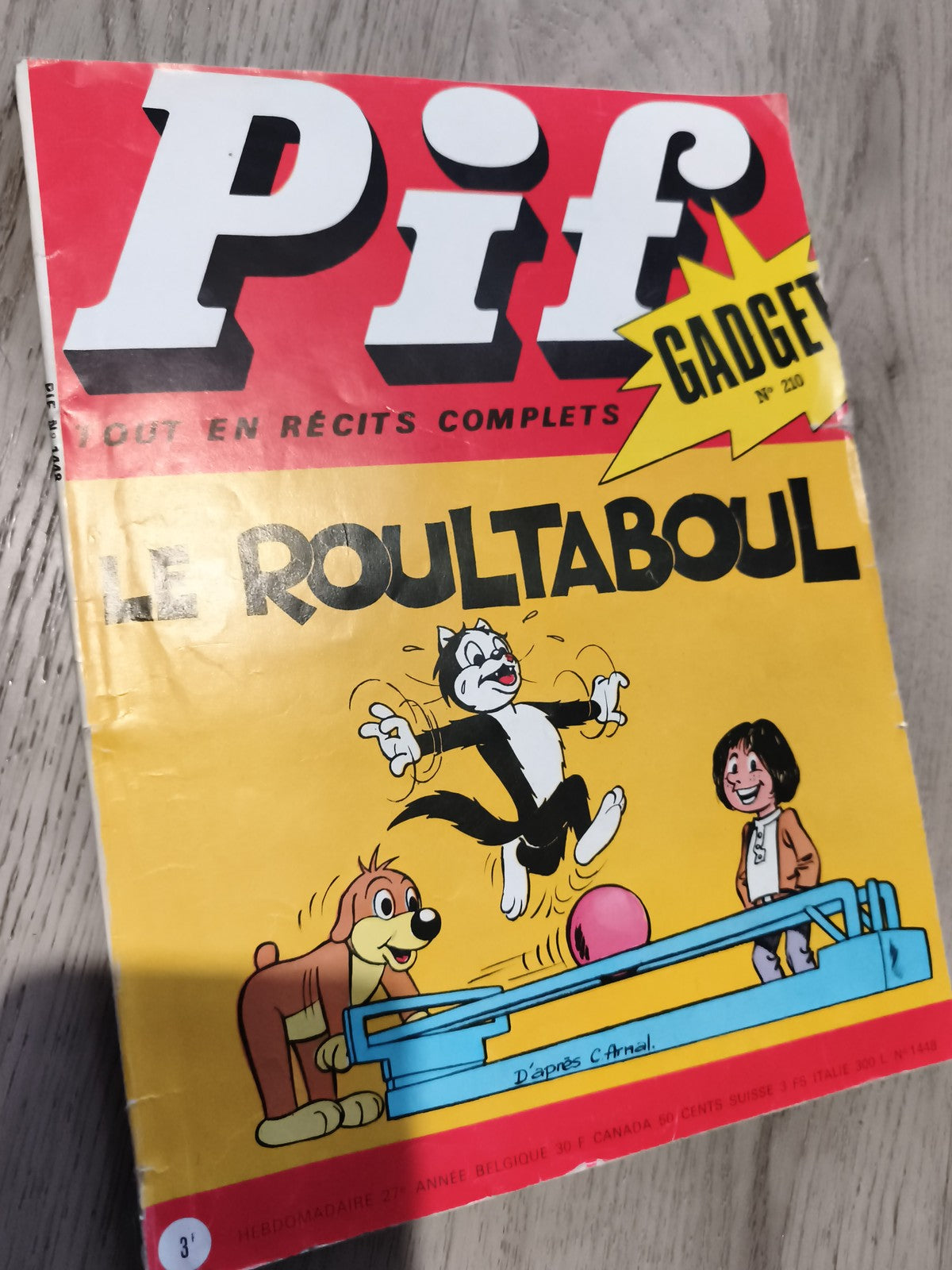 Pif Gadget n°210 Le Roultaboul ancien livret BD vintage années 70