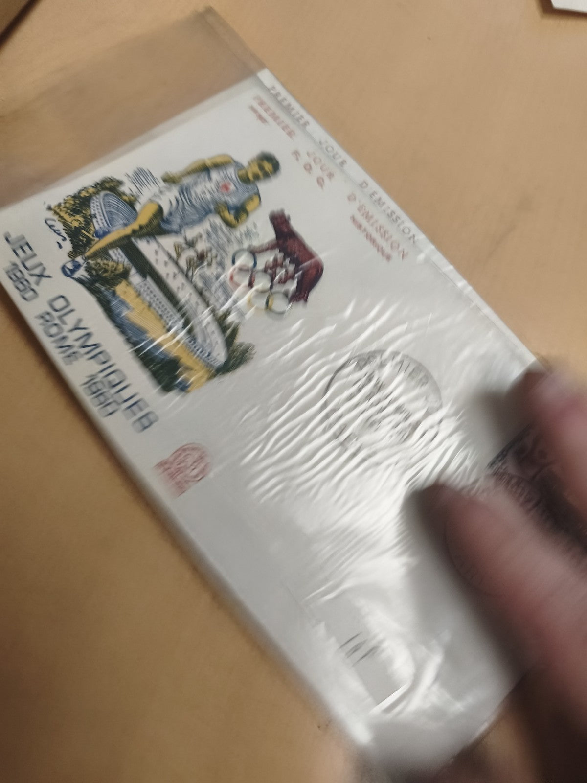 Enveloppe premier jour Jeux Olympiques Rome 1960 philatélie illustration athlète