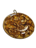 Gros pendentif décoratif avec feuilles d'or intégrées bijou élégant occasion