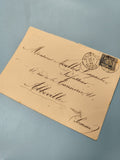 Ancienne enveloppe oblitérée début XXe philatélie écriture manuscrite vintage