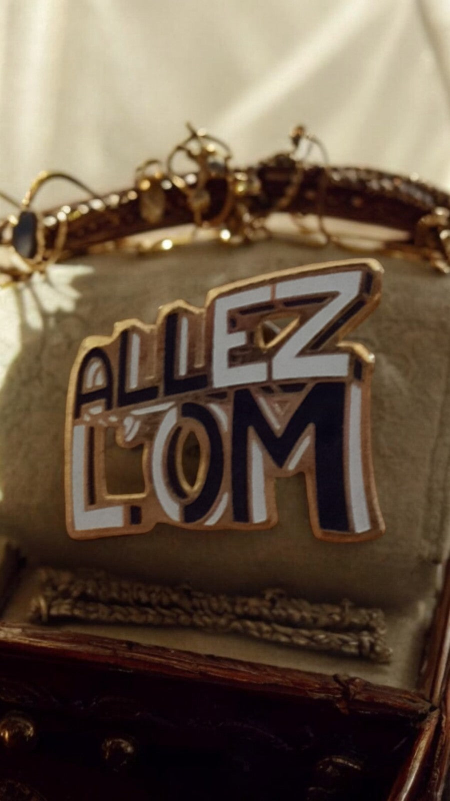 Pin's vintage ALLEZ L'OM Olympique de Marseille logo bleu blanc