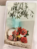 Carte postale ancienne Bonne Année fleurs fer à cheval gui