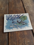 Autocollant vintage Splash années 80 style Panini illustration île