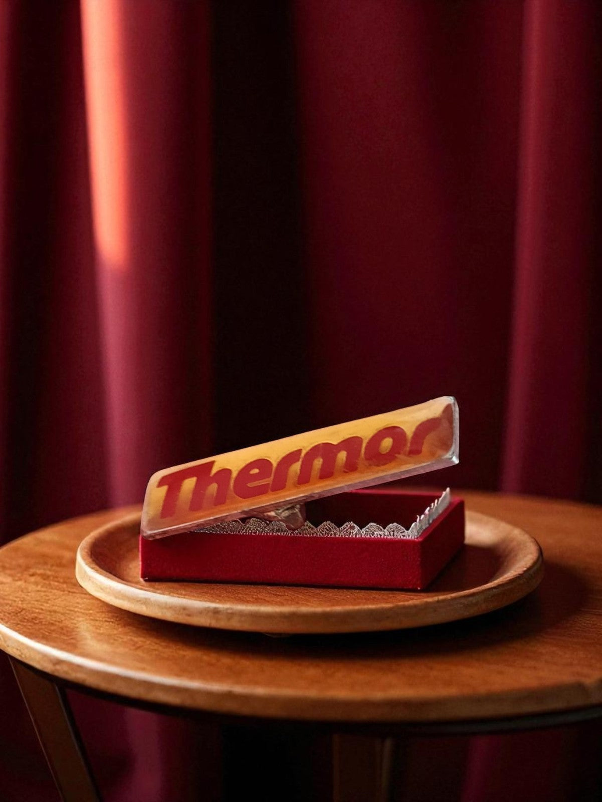 Thermomètre publicitaire vintage Thermor années 70-80 émail décor rouge