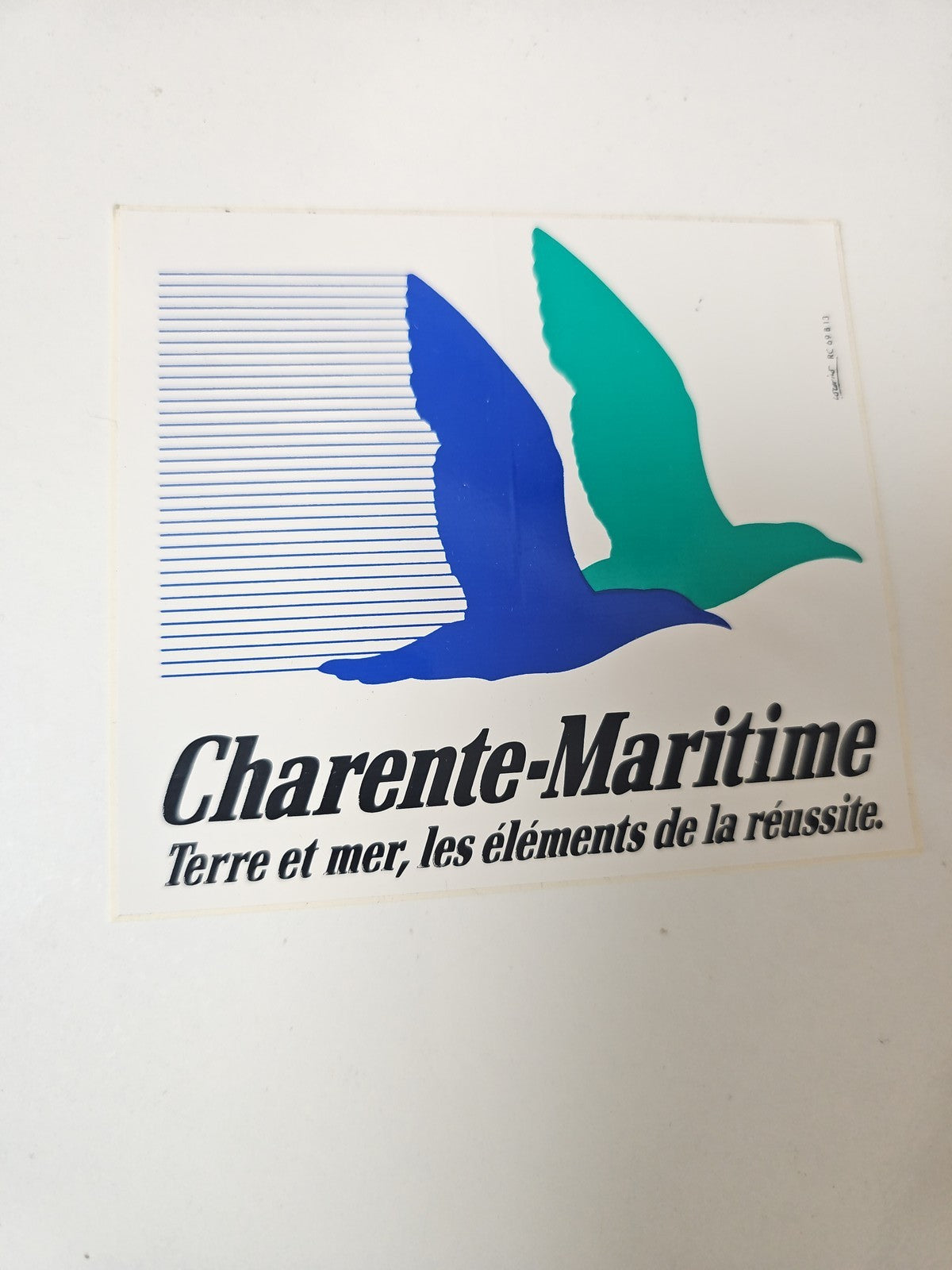 Vintage grand autocollant publicitaire ancien Charente Maritime rétro collection