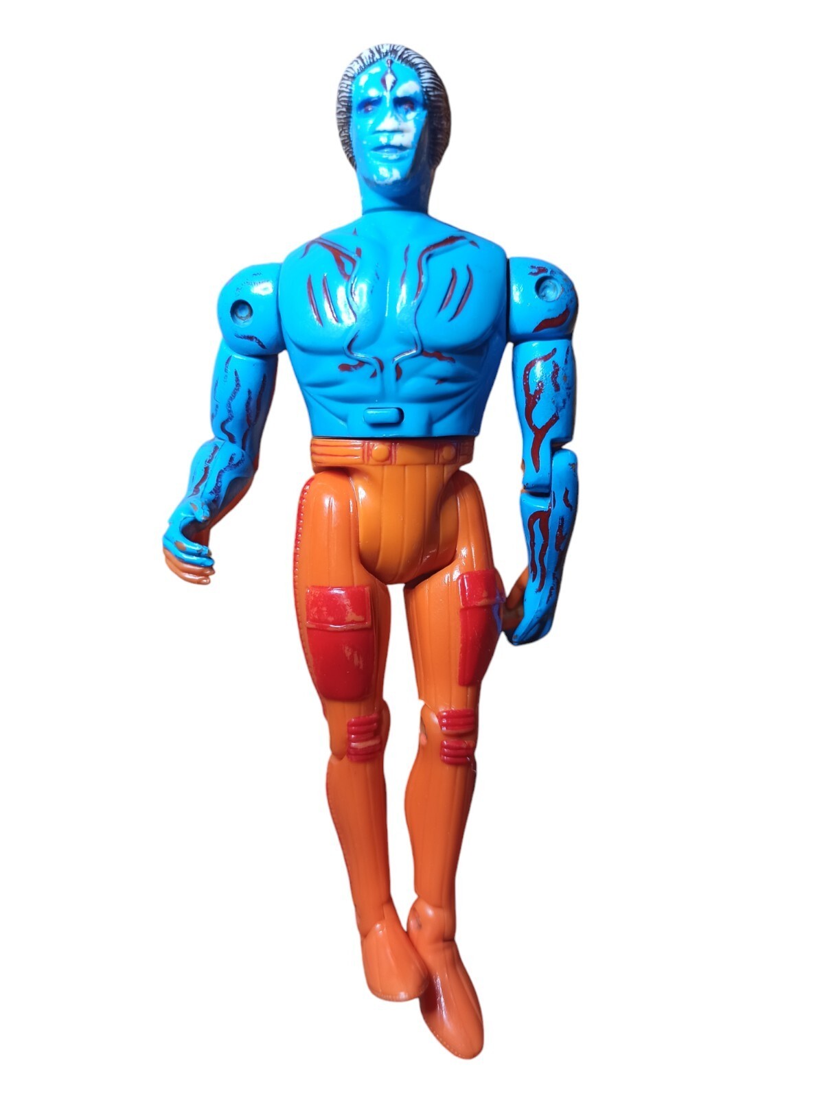 Figurine vintage Lord Adam Power Revell 1982 bleu orange articulée jouet rétro
