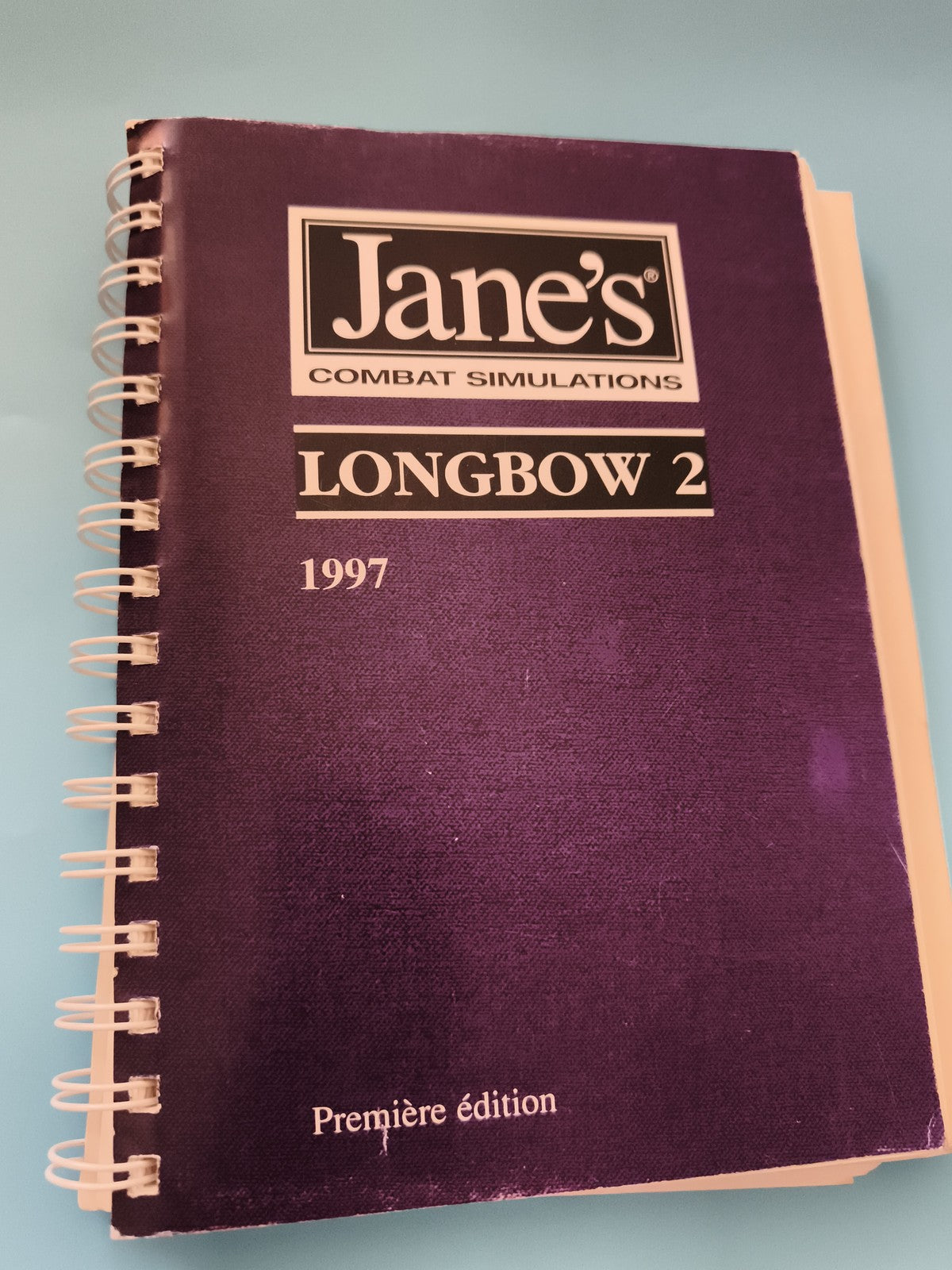 Livre manuel Jane's Longbow 2 1997 première édition spirale simulation