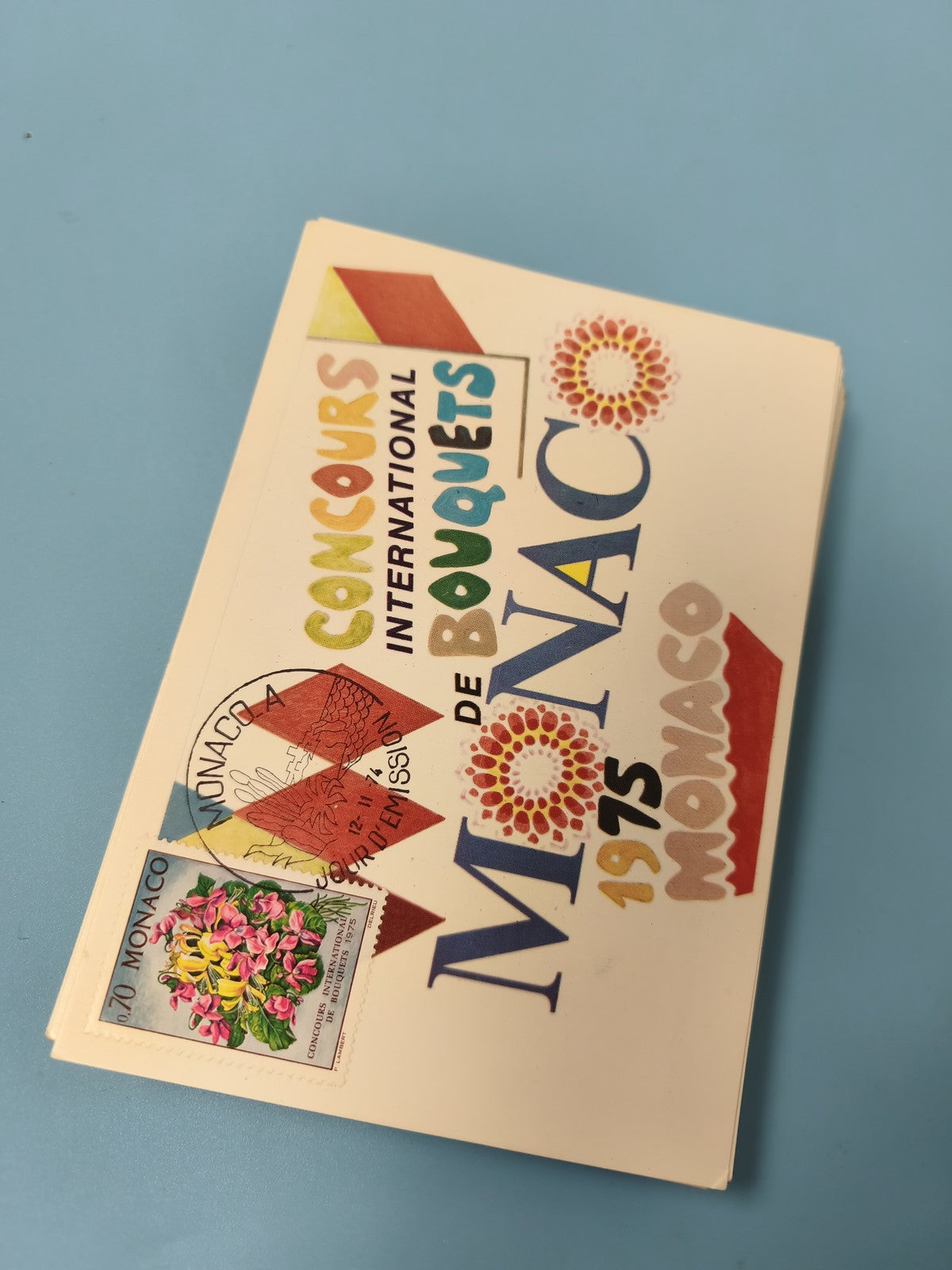 Carte postale Monaco 1975 Concours International de Bouquets timbre fleurs