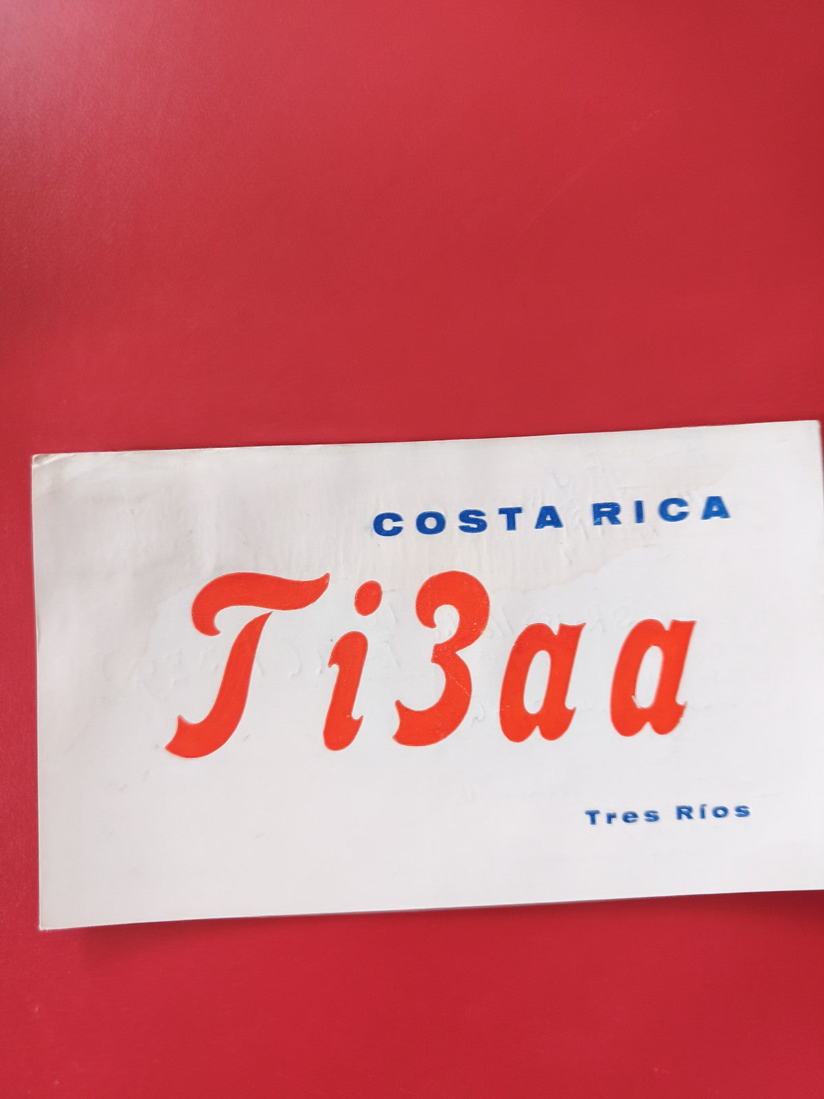 Carte radio Ti3aa Costa Rica Tres Rios radioamateur indicatif rouge et blanc