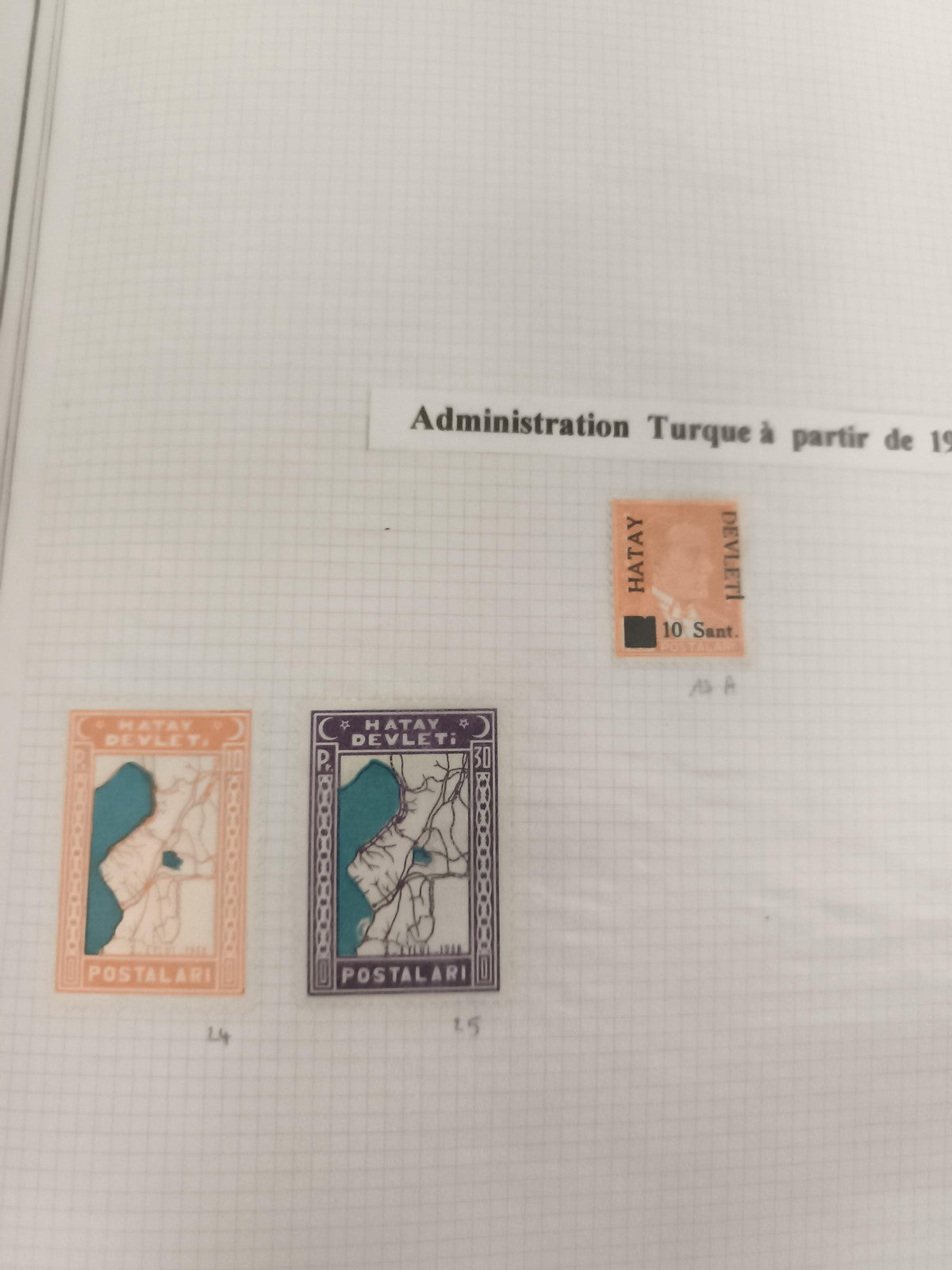 Timbres Hatay Devleti Turquie carte 1939 POSTALARI lot philatélie