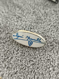 Pin's vintage "Signé Marseille" émaillé ovale blanc bleu (Ref 6)