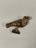 Broche vintage oiseau doré strass ?PAIX? bijou ancien rétro collection