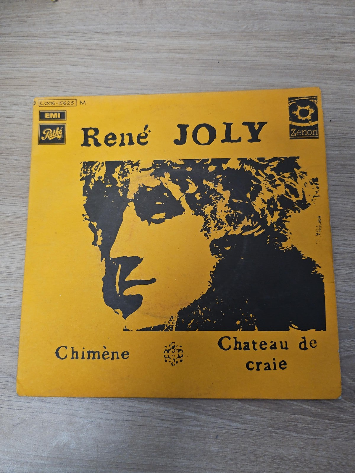 Vintage 45 tours ancien disque vinyle René Joly collection rétro musique françai