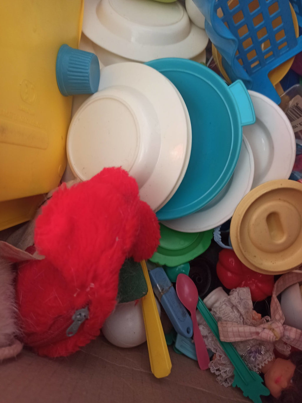 Lot jouets vintage supermarché plastique ancien années 60 paniers accessoires en