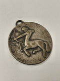 Médaille ancienne zodiaque rétro, pendentif astrologie collection vintage rare