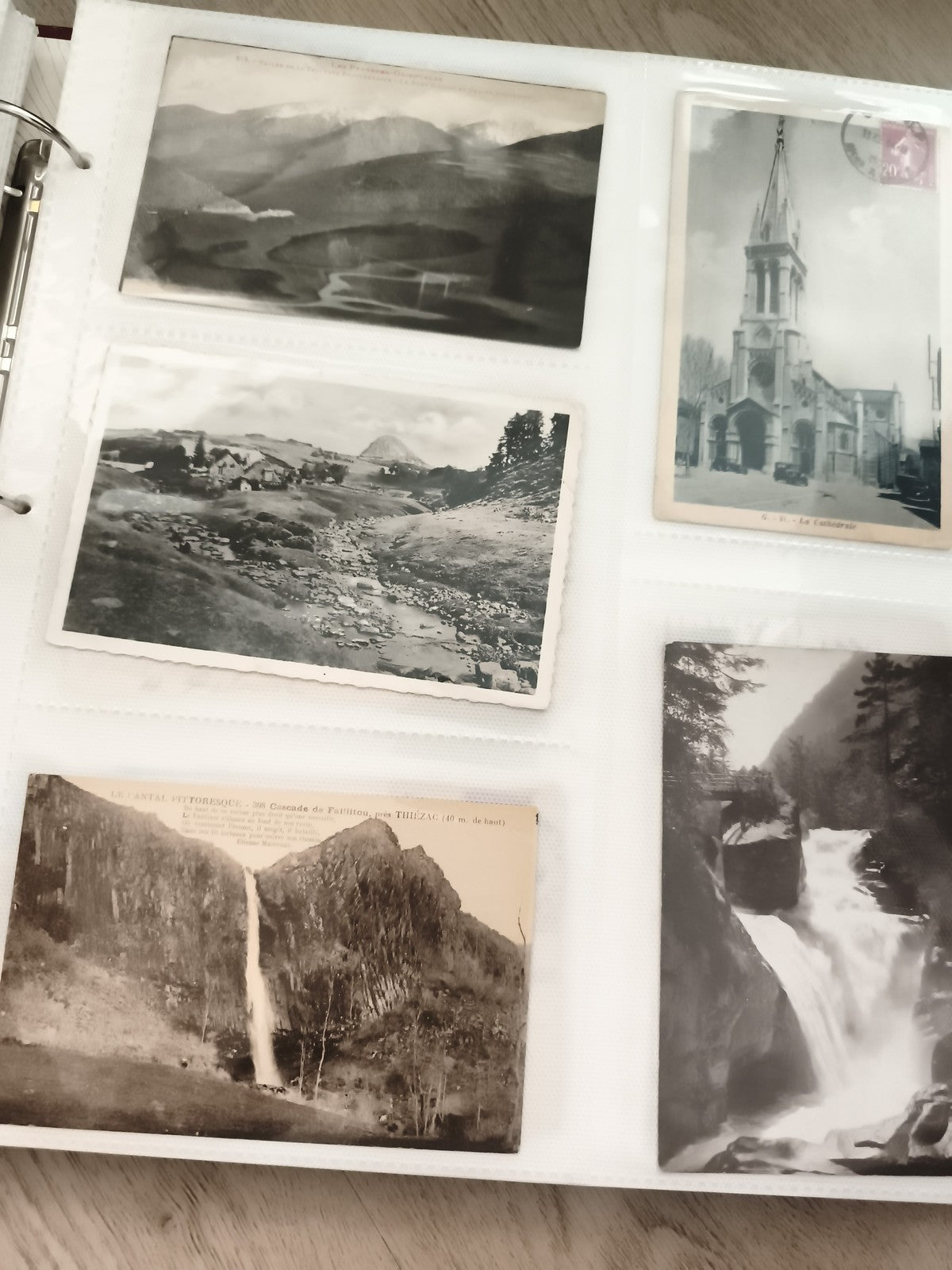 Classeur cartes postales anciennes noir et blanc, album rangement photos