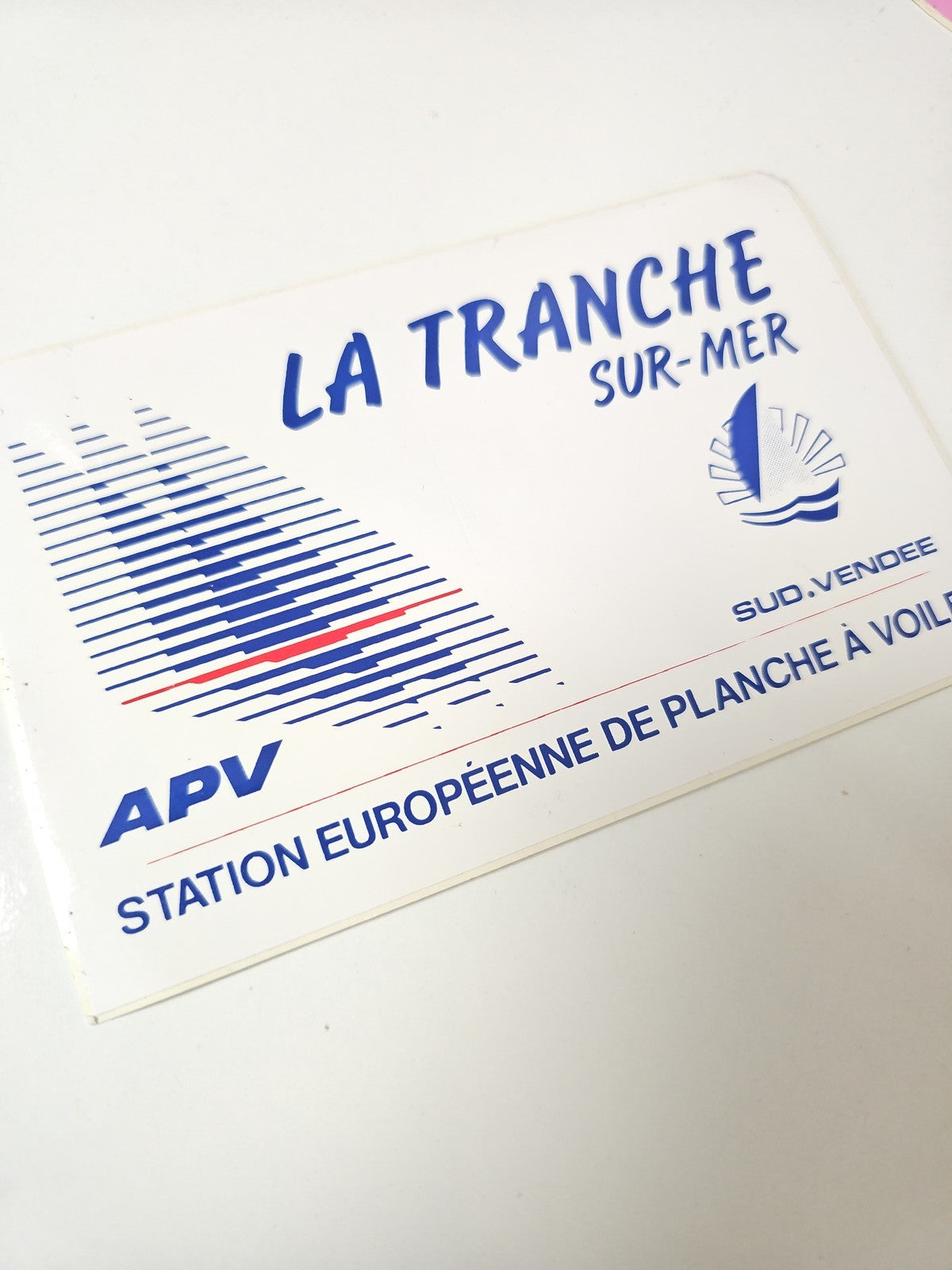 Vintage autocollant publicitaire rétro La Tranche-sur-Mer ancien sticker déco