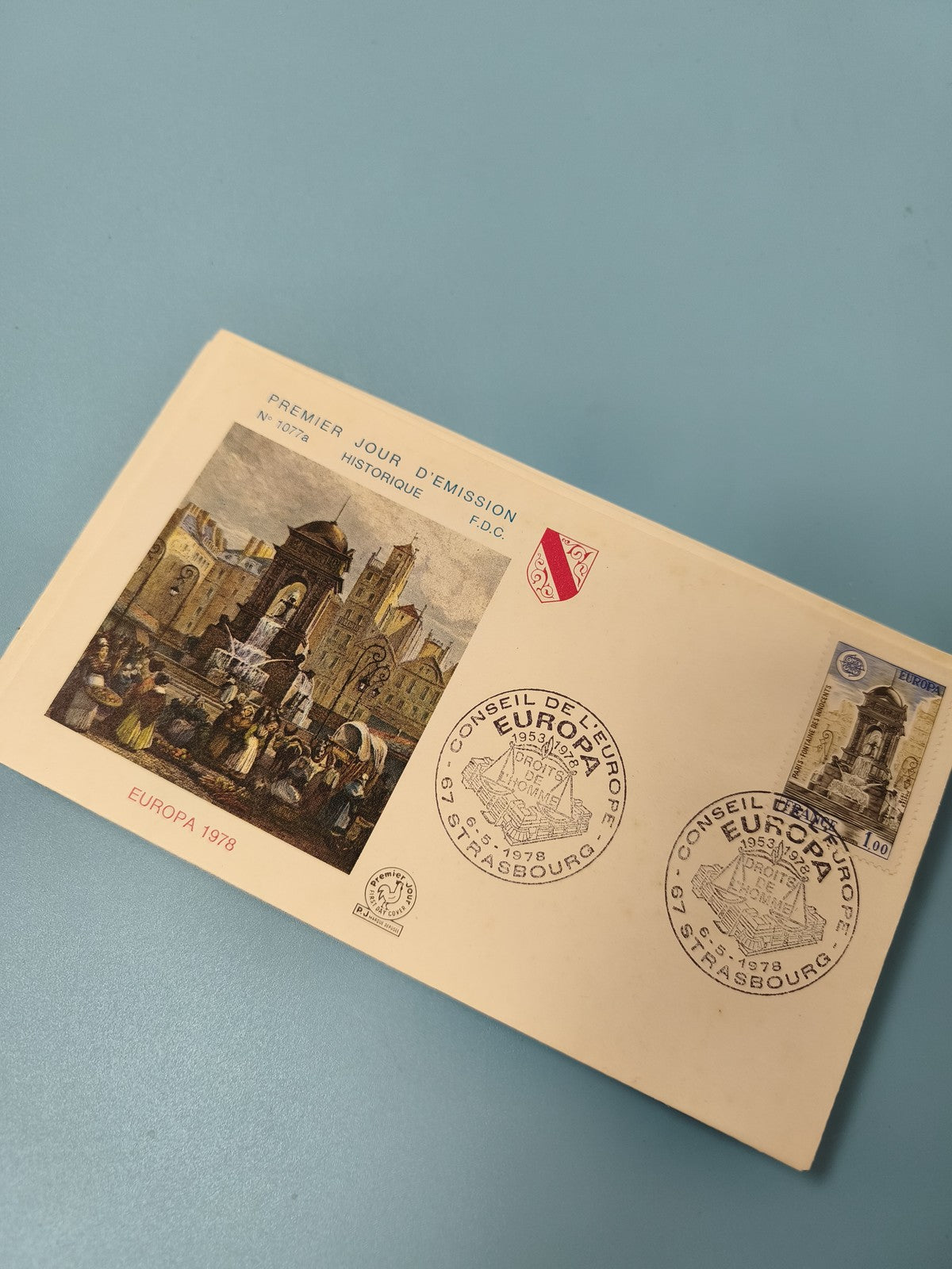Enveloppe FDC Premier Jour d'Émission Europa 1978 Strasbourg illustration couleu