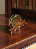 Pin's vintage Transsafari Mediacom lion, badge rétro années 90 accessoire