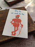 Autocollant vintage To Be or Not To Be illustration rouge rétro Shakespeare