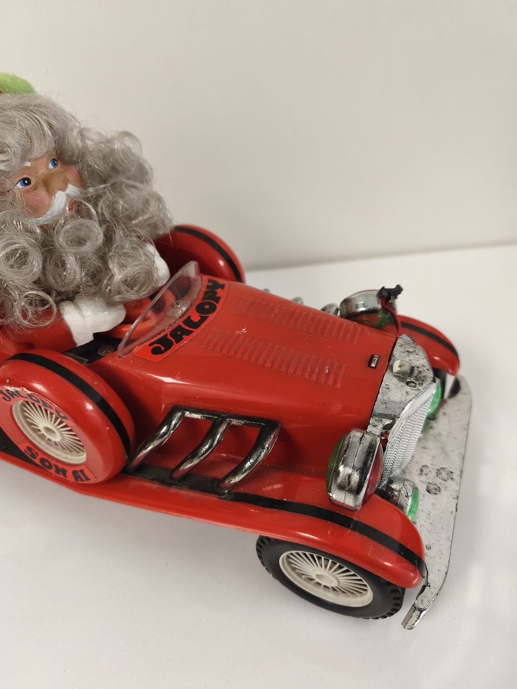 Vintage 1984 Voiture Santa Jalopy Bump N Go rétro ancien jouet action Noël rare