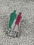 Pin's vintage Zeste de Mode logo silhouettes années 90 badge publicitaire