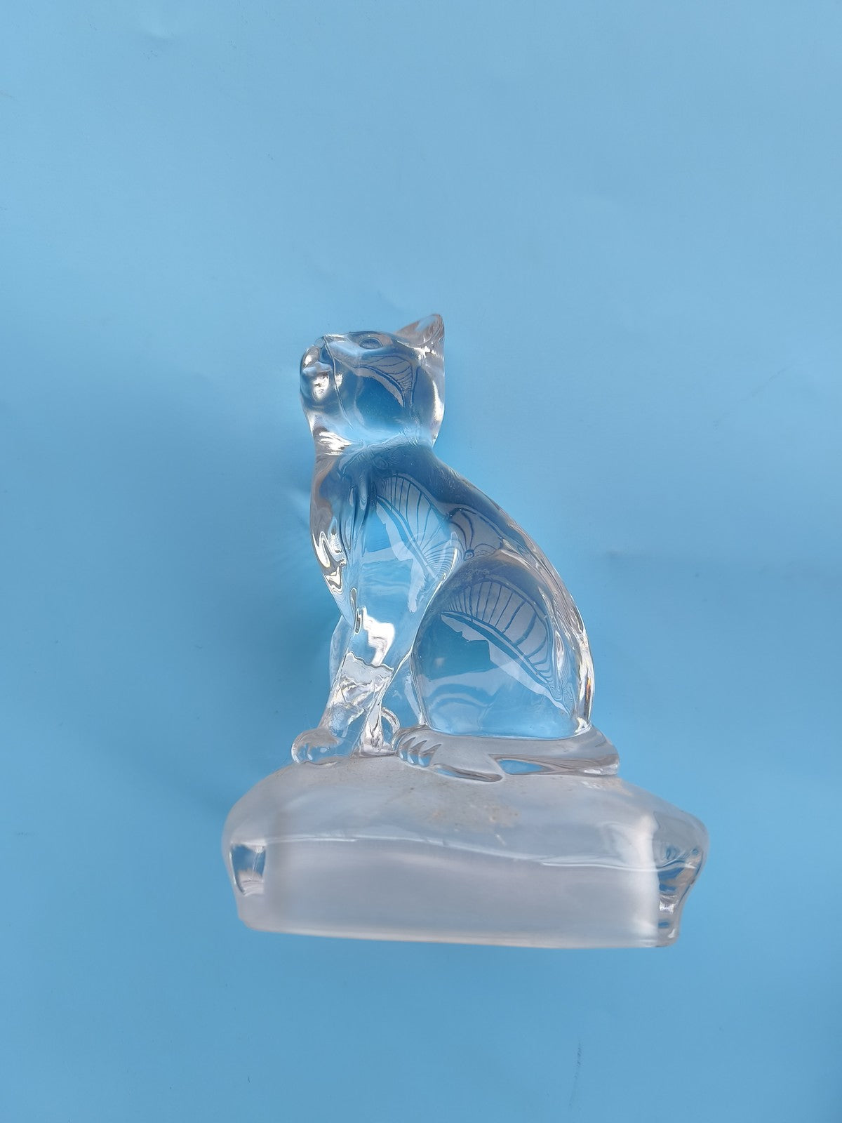 Vintage decorative crystal old cat sculpture retro animal collection