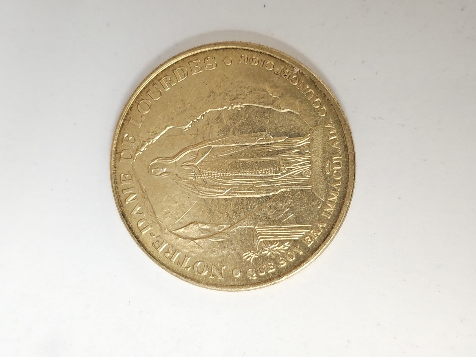 Pièce commémorative de Lourdes souvenir religieux France authenticité garantie