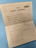 Ancienne carte fédérale philatélie 1936 vintage collection papier d'époque
