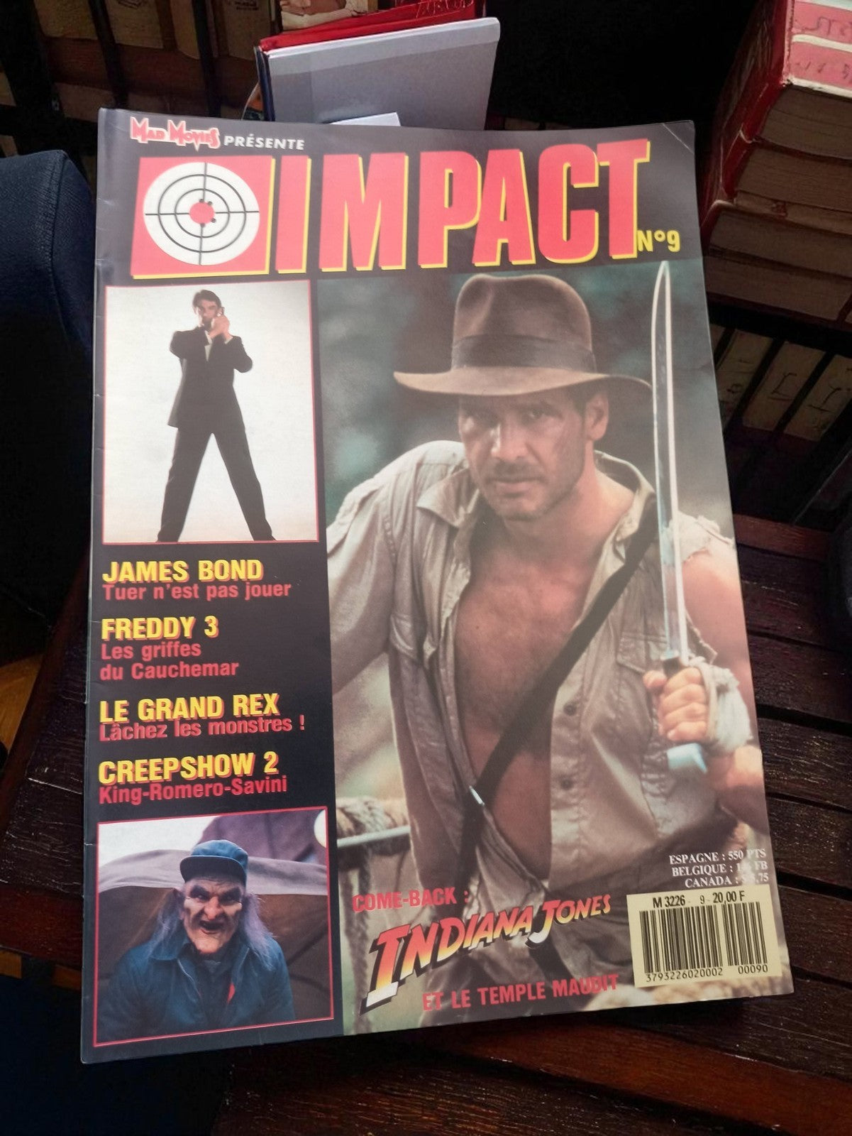 Magazine cinéma Impact n°9 Indiana Jones vintage rétro Mad Movies