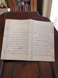 Lettre manuscrite ancienne encre violette début XXe, écriture cursive vintage