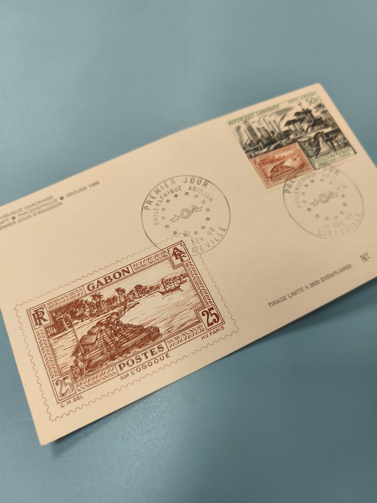 Enveloppe FDC Gabon 1989 Premier Jour d?Émission Timbres illustrés Abidjan