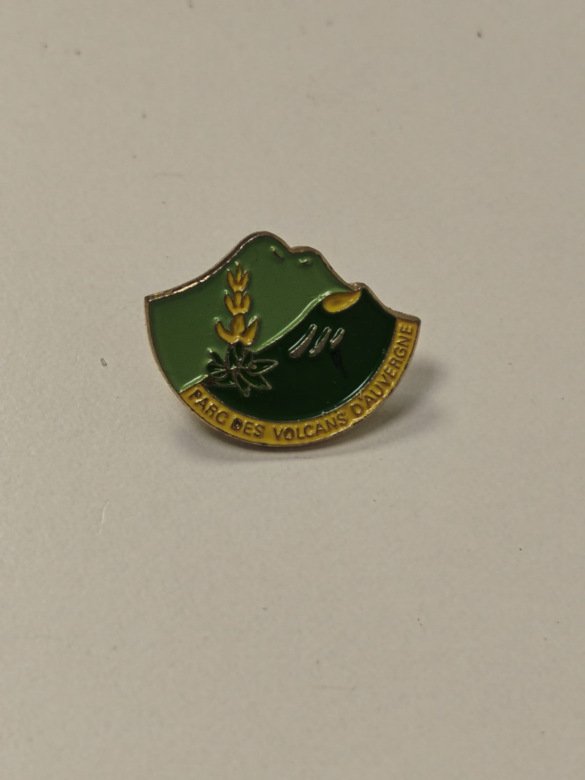 Pin's vintage ancien Parc des Volcans d'Auvergne, badge rétro collection France
