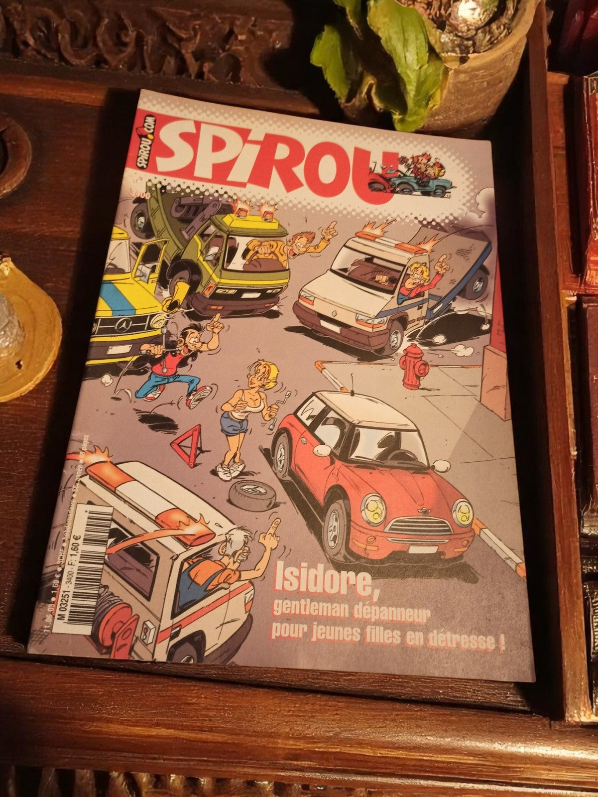Magazine Spirou ancien vintage – Couverture Isidore dépanneur – édition rétro ra