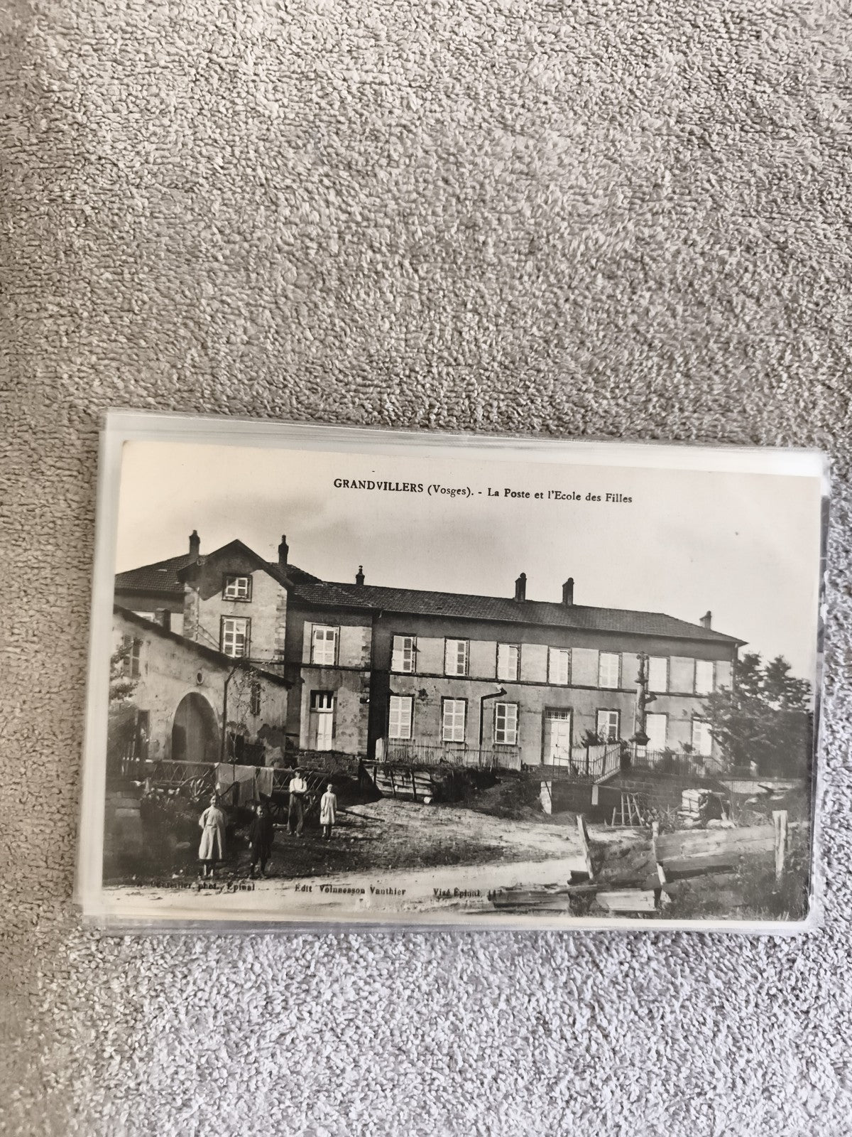 CPA Grandvillers Vosges La Poste École Filles photo ancienne