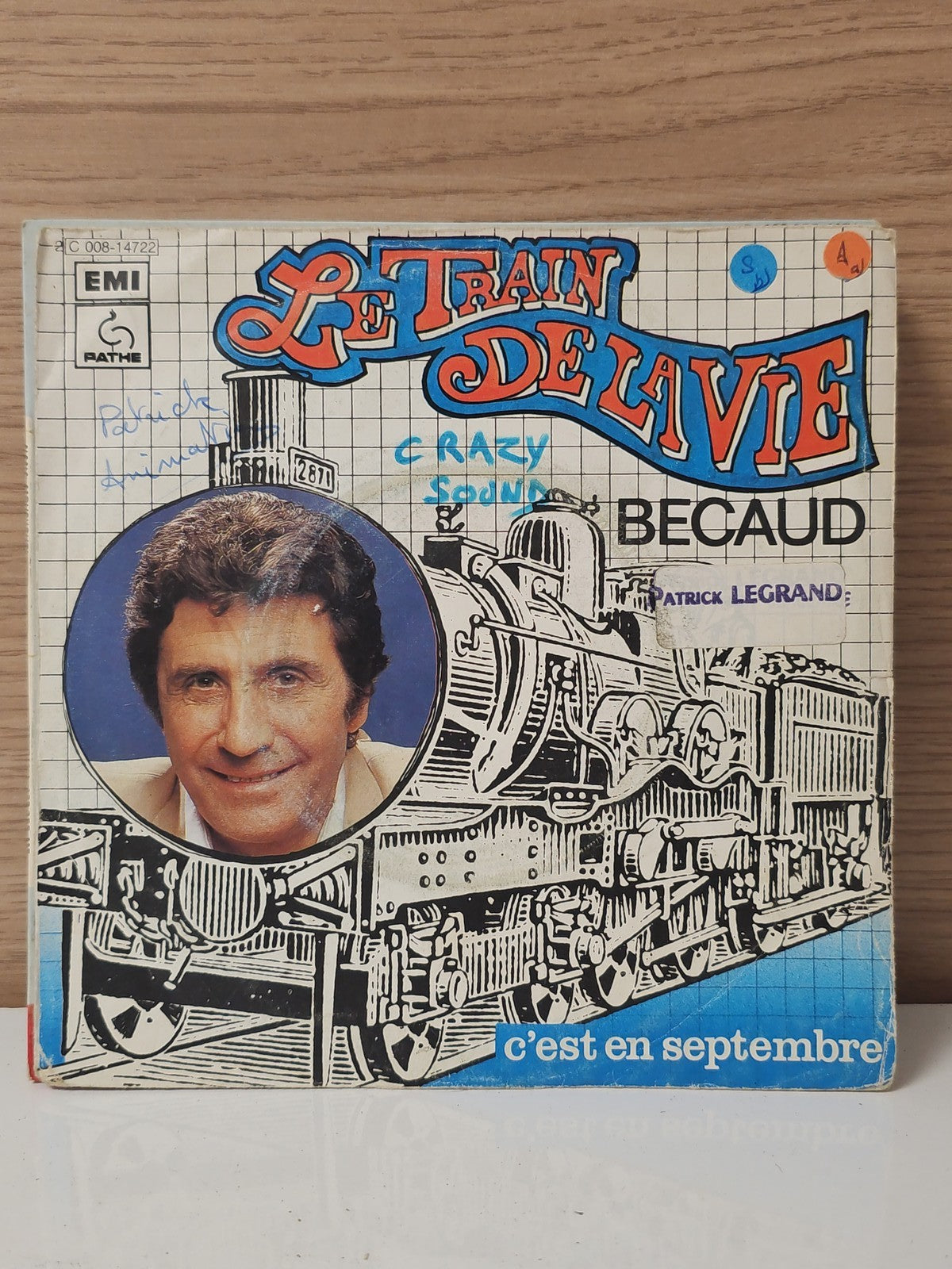 Vinyle 45 tours rétro Le train de la vie disque ancien pour collectionneur vinta