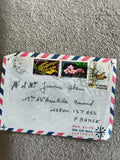 Lettre affranchie Congo timbres fleurs oiseaux enveloppe Par Avion Philatélie