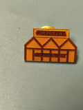 Vintage pin's Conforama Chambéry jaune orange collection publicité ancien