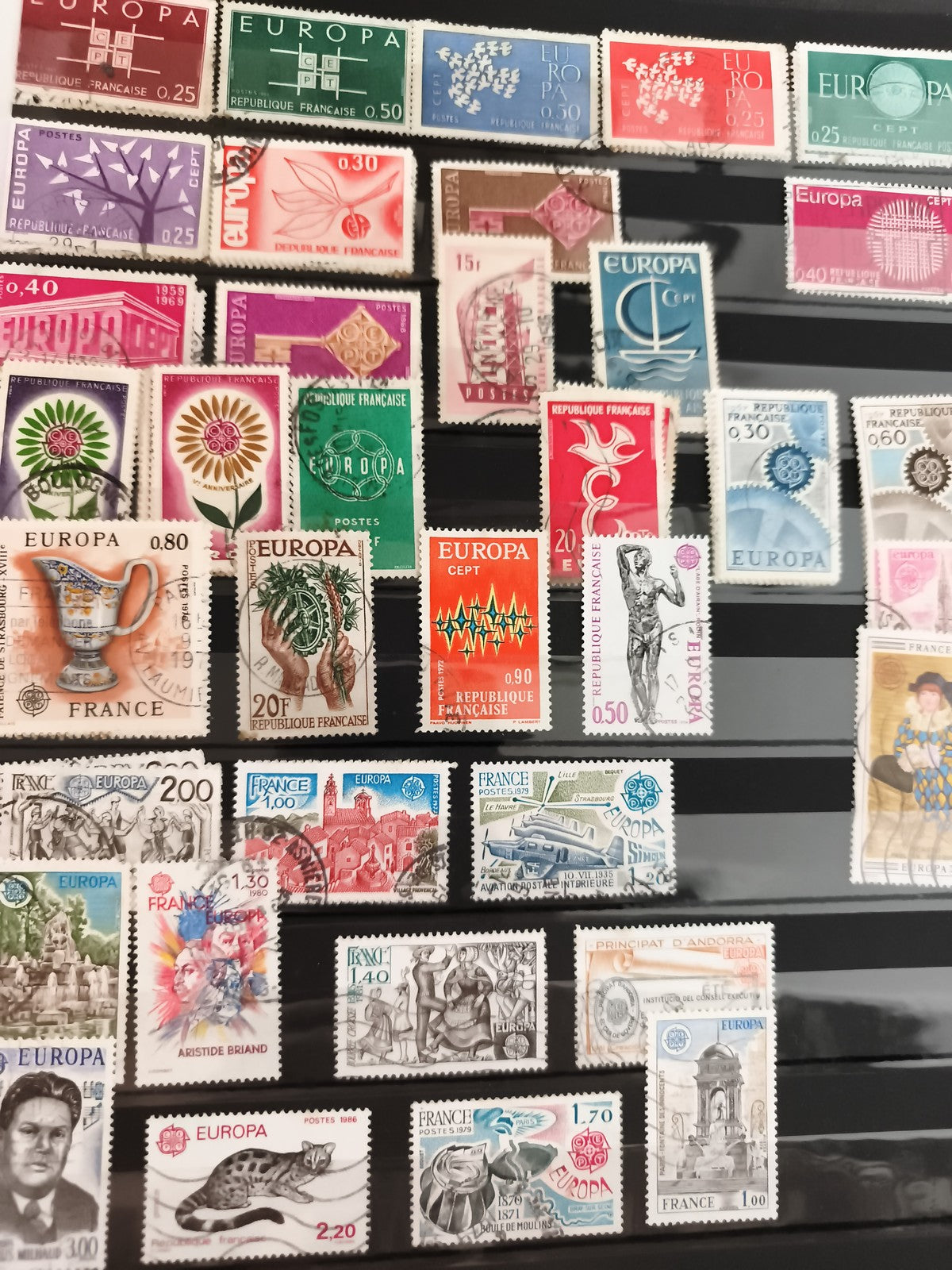 Timbres anciens France Europa CEPT lot philatélie vintage années 60-80