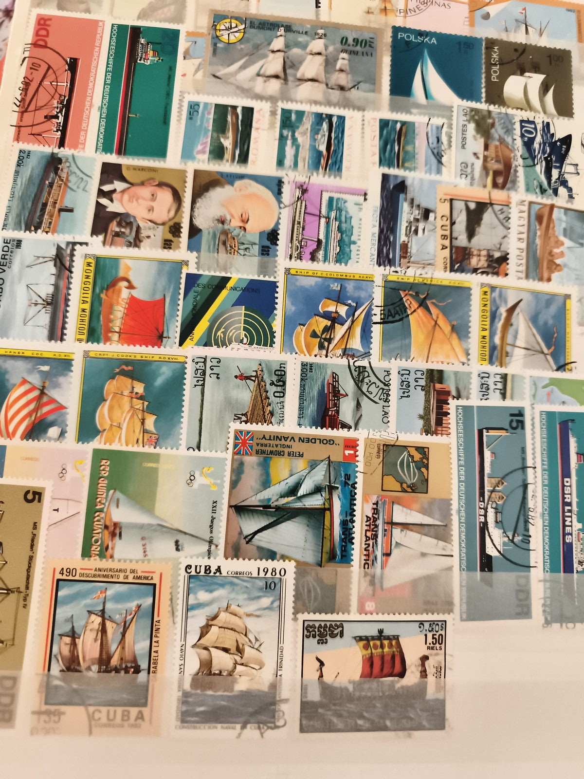 Timbres poste bateaux voiliers thématiques lot oblitérés philatélie