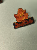 Vintage pin's Joué Club chat orange collection badge ancien (Ref 16)