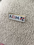 Pin's vintage ADM films protection solaire logo émaillé rectangulaire (Ref 8)