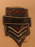 Écusson ancien brodé GIRL étoilé vintage patch tissu militaire
